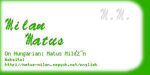 milan matus business card